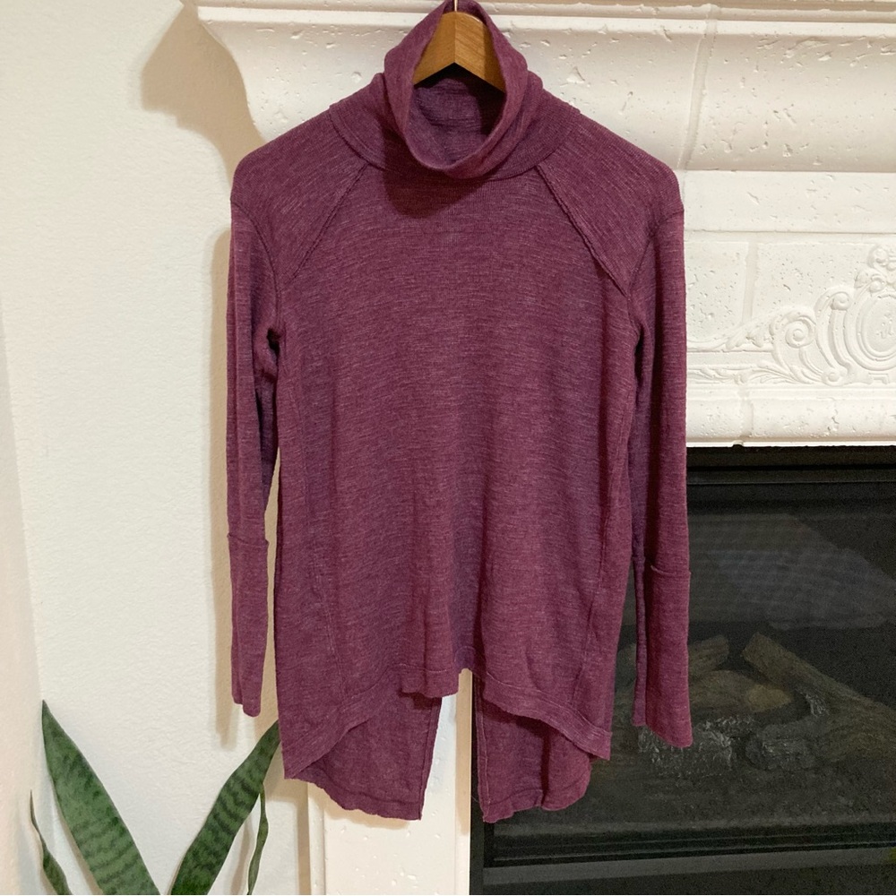 We The Free Purple Turtleneck Sweater Tunic Free People Size Small S